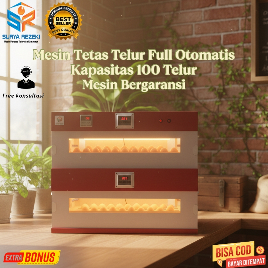 Mesin penetas telur otomatis kapasitas 100 butir mesin tetas telur full otomatis