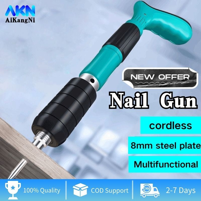 Nail Gunner Cordless Steel Nail Gun Adjustable Concrete Rivet Tool Steel Rivet Gun Tufting Gun Nail 