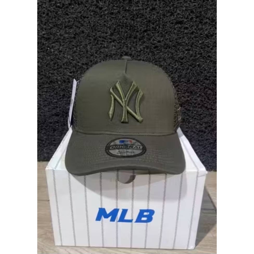 TOPI BASEBALL MLB NY TRUCKER JARING ORIGINAL GREEN CAPS / TOPI BEST SELLER BISA COD / FULL SET