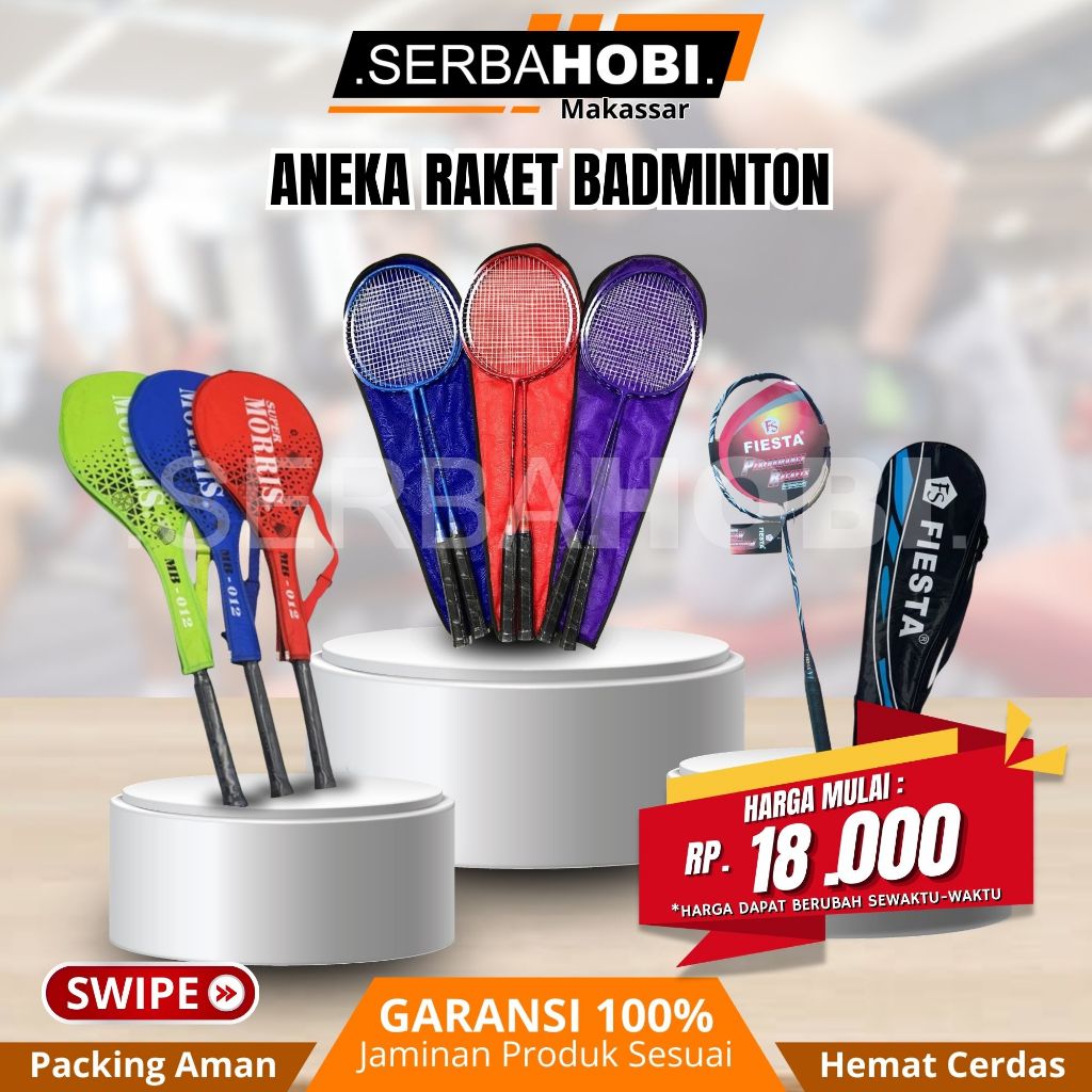 Racket Badminton / Raket Bulutangkis free tas / Raket isi 2 berkualitas
