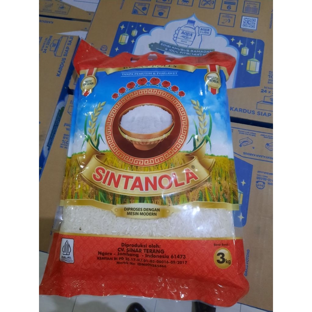 beras premium sintanola kemasan 3 kg