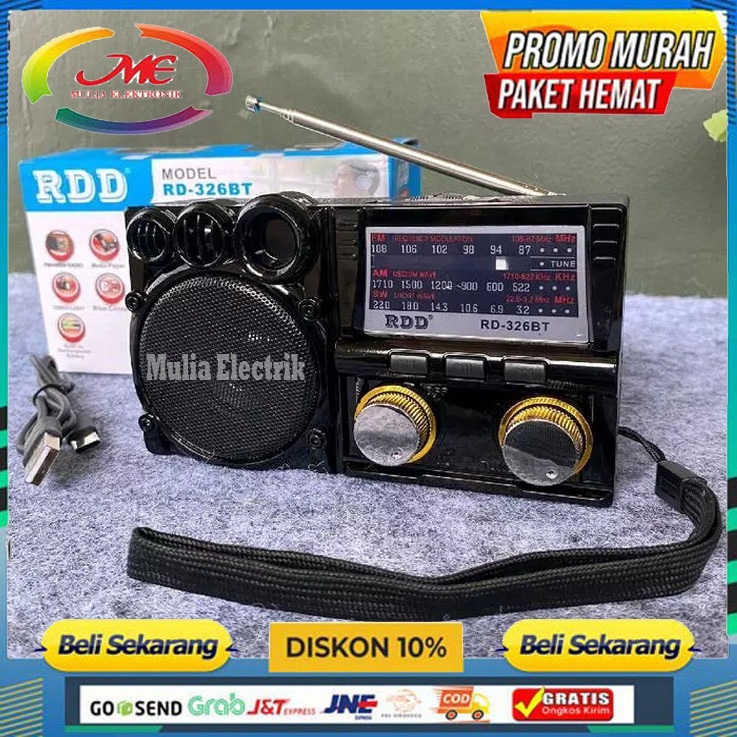 FLECO Radio Speaker F-327B RD-326BT Bluetooth FM AM SW 3 Band Baru Baterai Isi Ulang