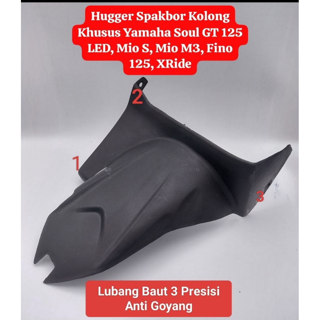 Spakbor Hugger Kolong Slebor Lumpur MIO M3 S Z 125 SOUL GT FINO X-RIDE 125 Presisi 3 Lubang Baut