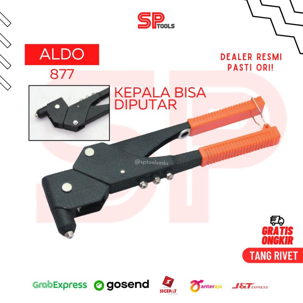 TANG RIVET / HAND RIVET / HAND RIVERTER ROTARY BERUPTAR 360 DERAJAT ALDO 877