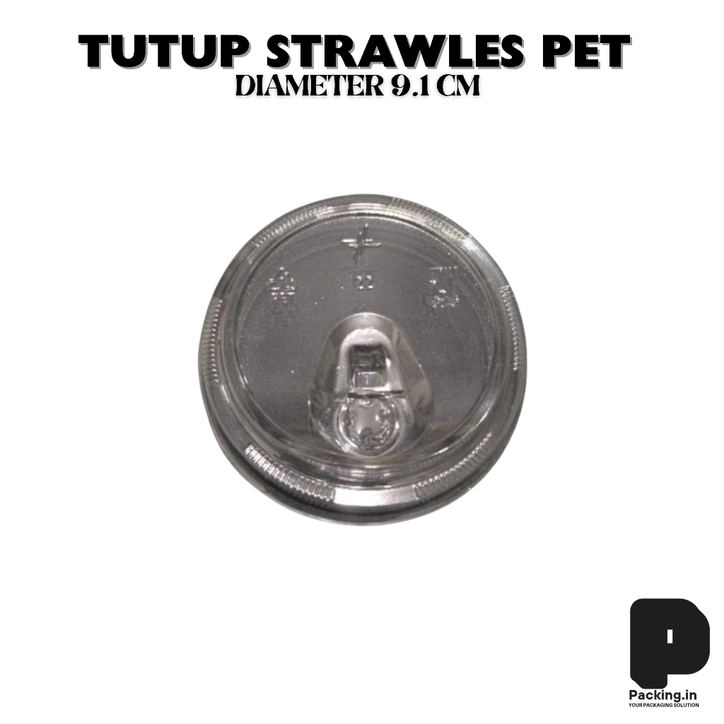 Tutup Cup Strawless Lid PET STARINDO Diameter 9,1 cm -  Merk STARINDO