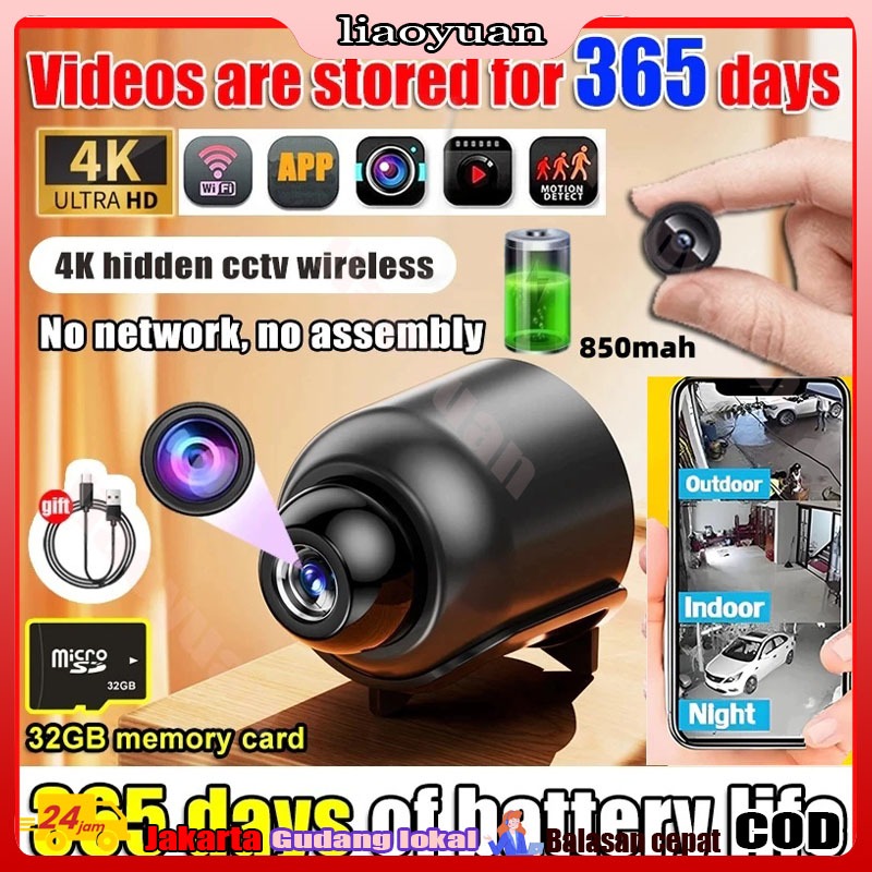 [With Battery]wifi kamera cctv mini tersembunyi Wide Angle CCTV cctv bentuk penyamaran Mini bluetoot