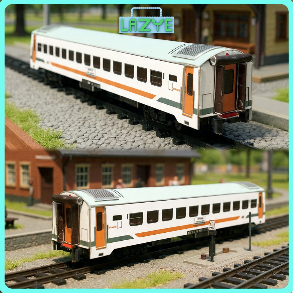 Miniatur Kereta Penumpang Ekonomi - Livery Garis Oren  Gerbong Mildsteel – Koleksi Kereta Api Indone