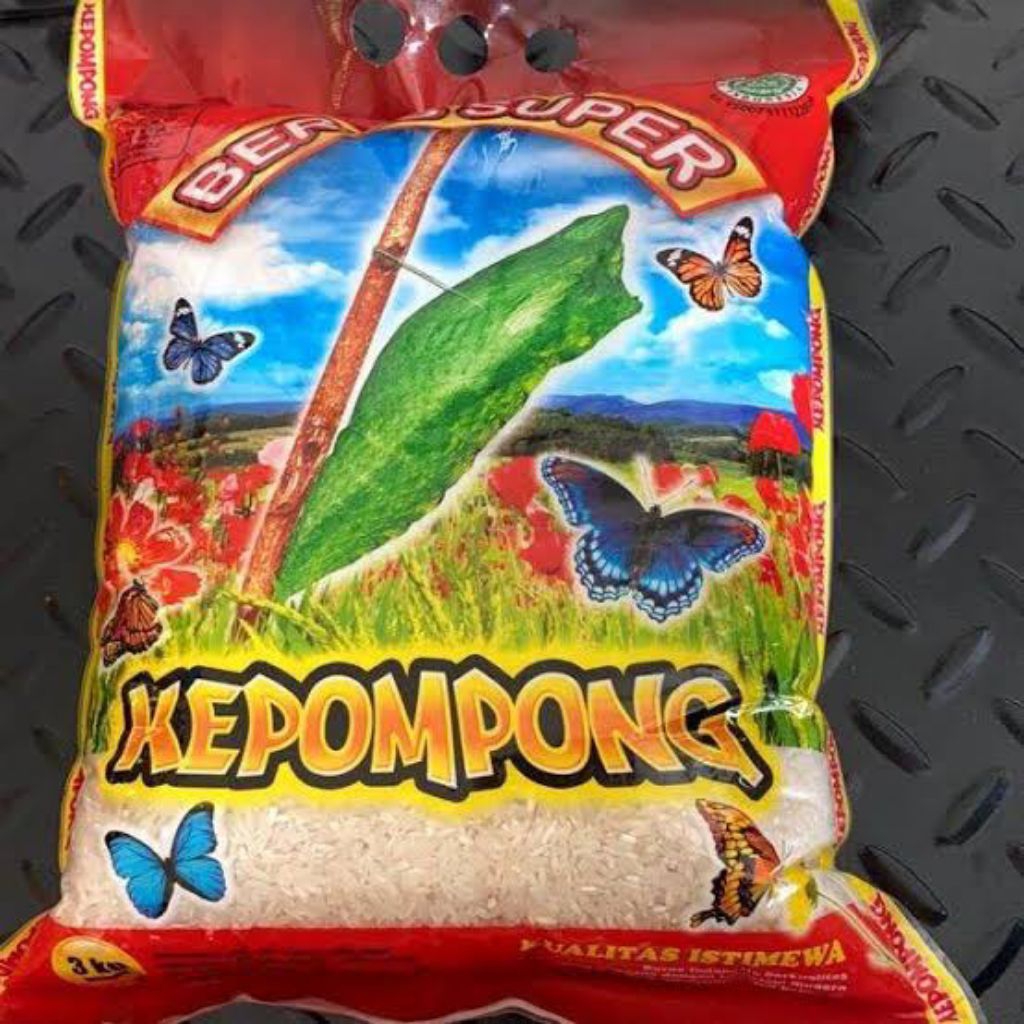 beras kepompong kemasan 3kg 1 ball isi 8 pcs
