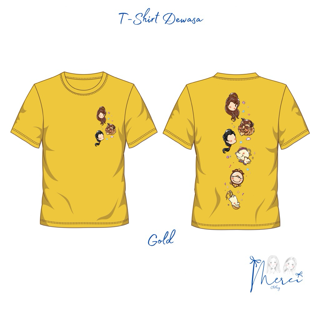 PREMIUM COTTON T-SHIRT UNISEX REGULAR KIDS KAOS PRINCESS BELLE