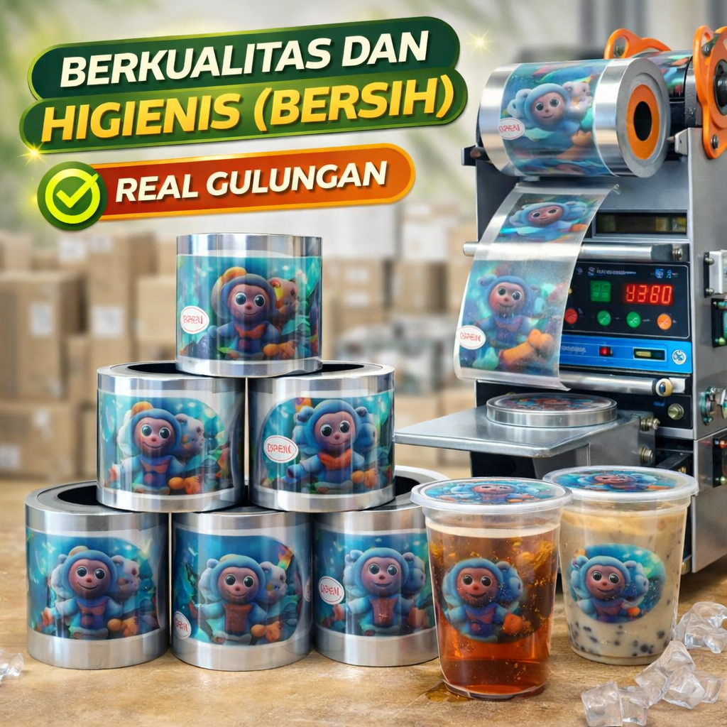 Seal Cup Plastik Motif LABUBU 1200 & 2000 Cup | Tutup gelas teh | kopi | tutup gelas plastik | Plast