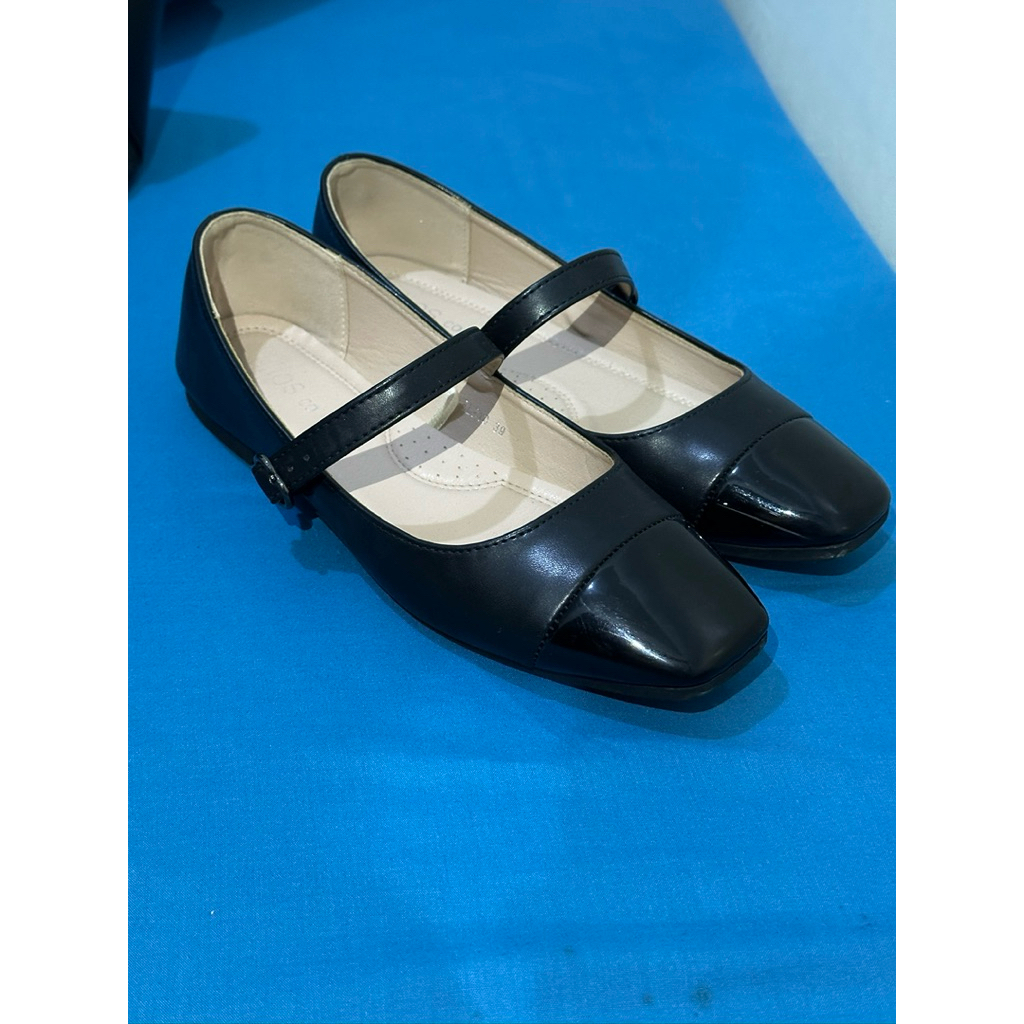 Preloved Flat Shoes Hitam Wanita 39| Pentofel Wanita | Sepatu Kerja Hitam Wanita | Flat Shoes Hitam 