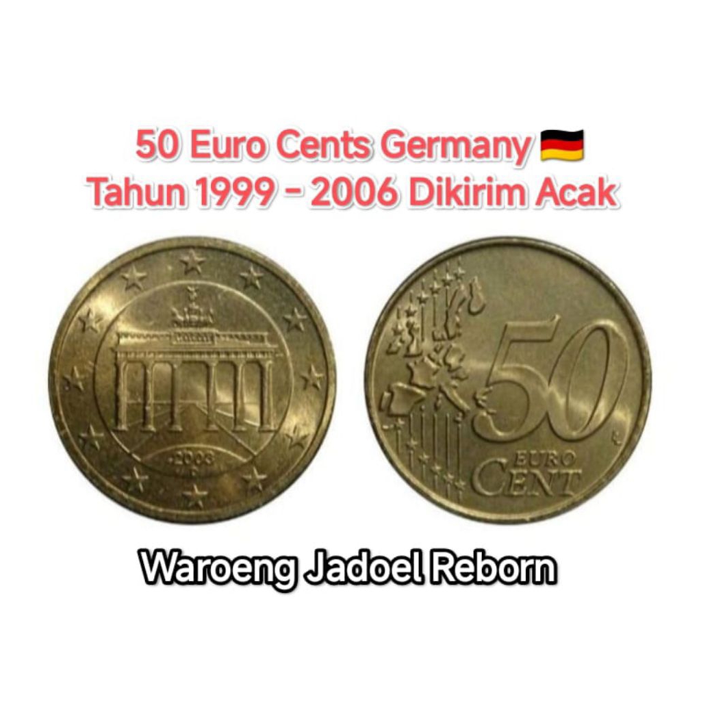 Koin Jerman 50 Euro Cent Germany tahun acak Mahar Souvenir Koleksi Uang Logam Coin Lama Bekas Kuno J