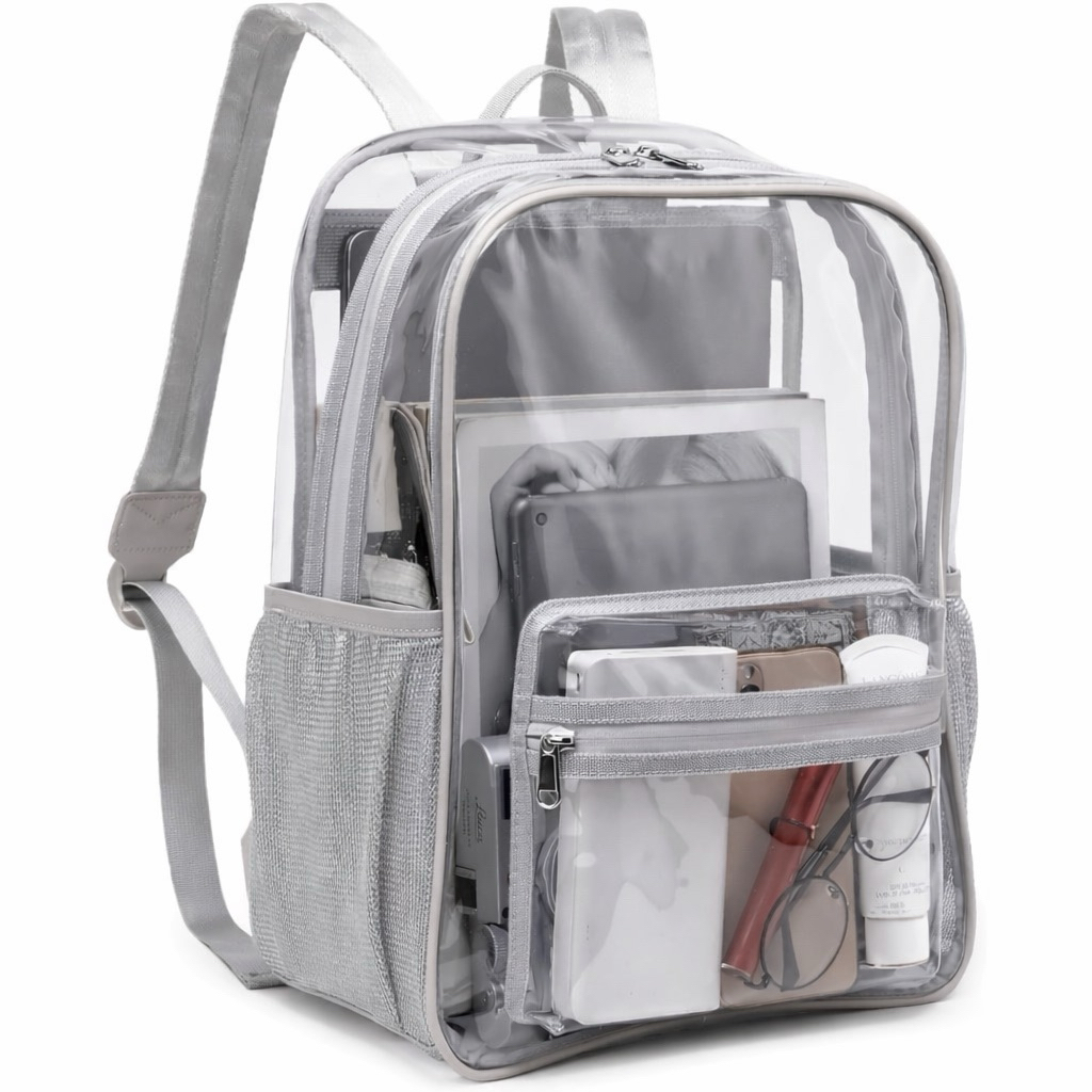 Tas Ransel Bening Tugas Berat Tas Buku Bening Besar Tas Ransel Transparan untuk Kuliah, Kerja, Acara