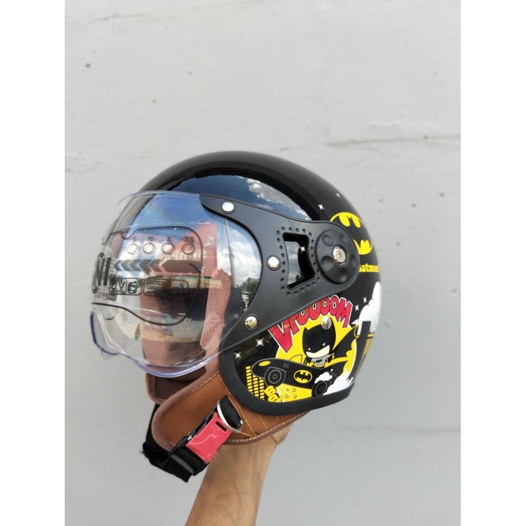 HELM ANAK BOGO PILOT MOTIF BATMAN HELM ANAK MOTIF LUCU LUCU HELM SNI