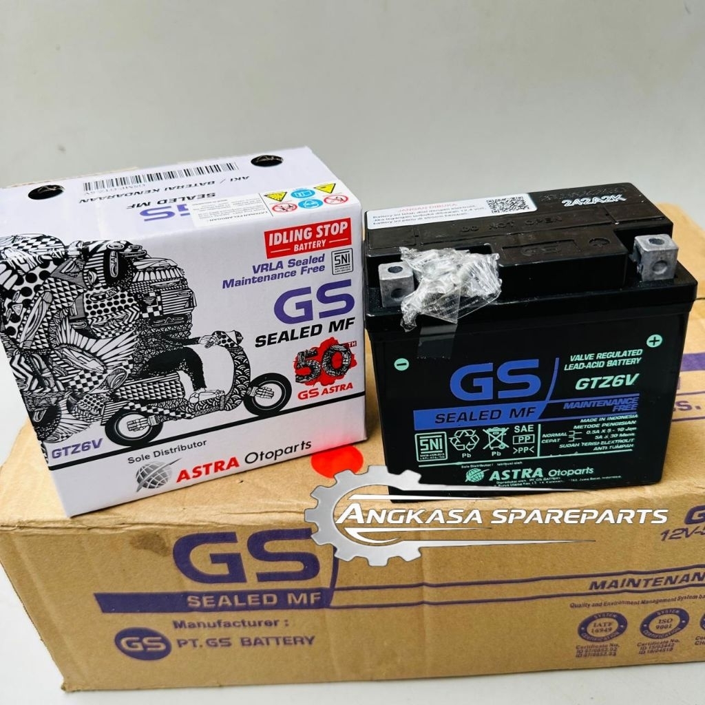 Aki Motor GS Astra GTZ6V Accu Kering Suzuki Satria Fu 150 Raider GSX R150 GSX S150 MF GTZ6V Astra OT
