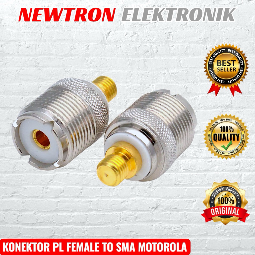 Konektor SMA Motorola To UHF PL Female Adapter PL Female To SMA Motorola untuk sambungan HT ke anten