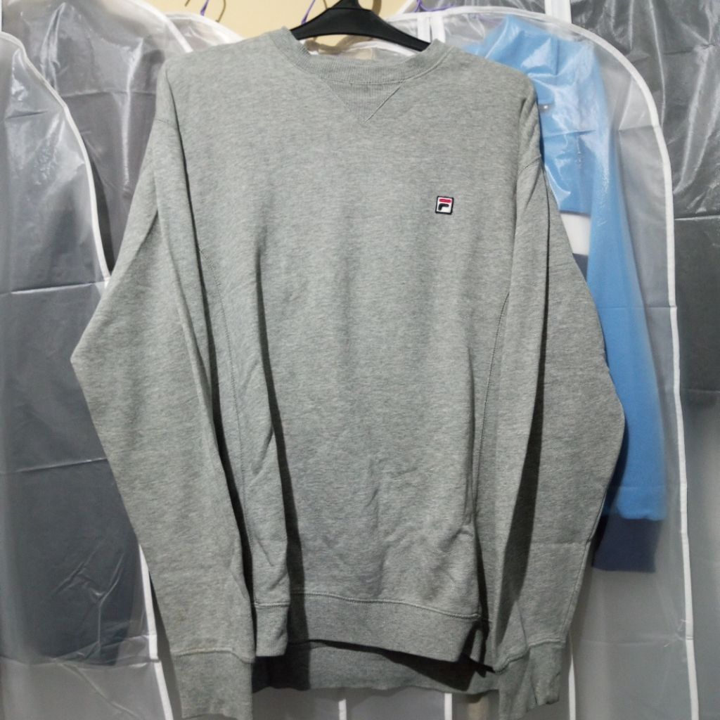 Crewneck Fila Icon Logo Grey Sweater Casuals 80s Classic