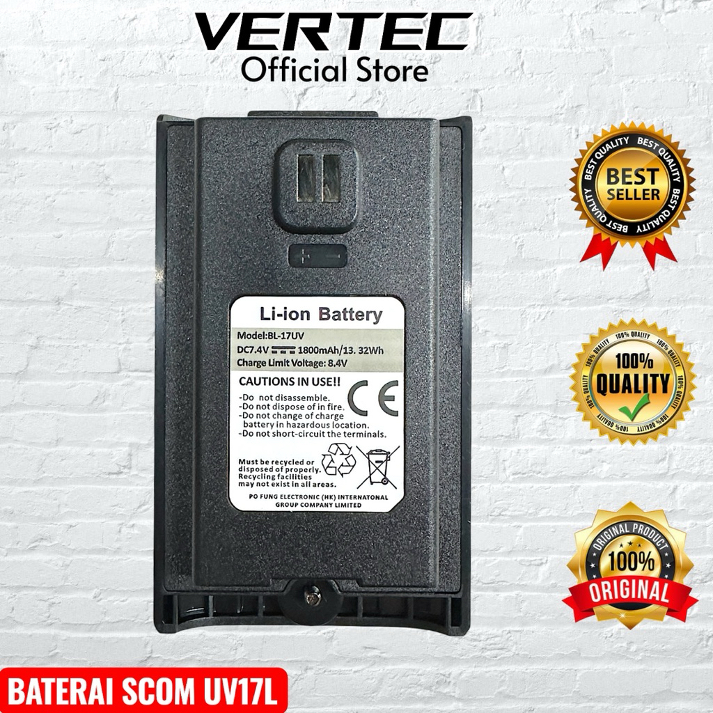 Baterai HT Scom UV17L USB Type C Compatible Baofeng UV-17 UV17 Pro UV17Pro 17Pro Max UV17H Battery L