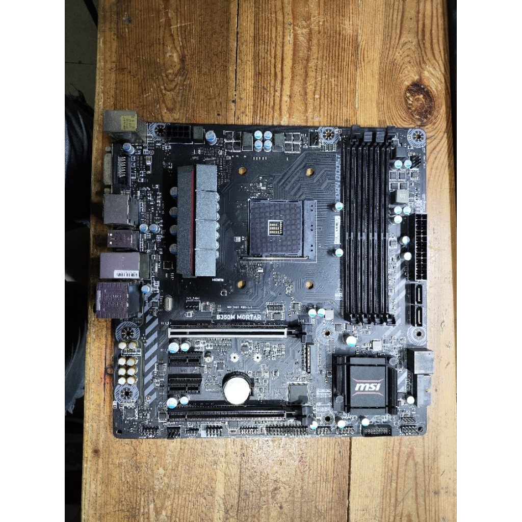 MSI B350m mortar nvme 4 slot ram motherboard AM4 support ryzen 5 5600 dengan update bios