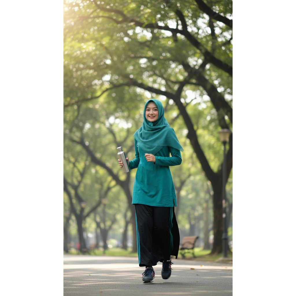 Baju Olahraga Muslimah Set Rok Celana Baju Olahraga Wanita Rokcelana Olahraga Trening Tosca
