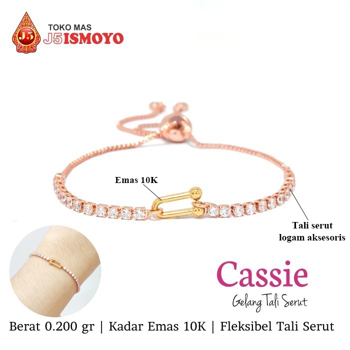 Gelang Tali Serut Kombinasi Emas Mas Cassie J5 Ismoyo