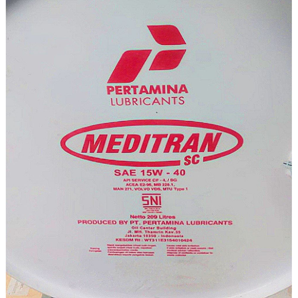 Oli Meditran SC 15w-40 Literan Original Repack Drum