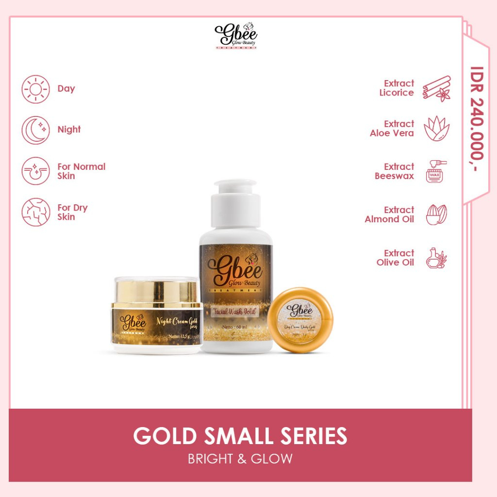 Gbee Glow Beauty Paket Kinclong Gold Small / Paket Skincare Kinclong Gold