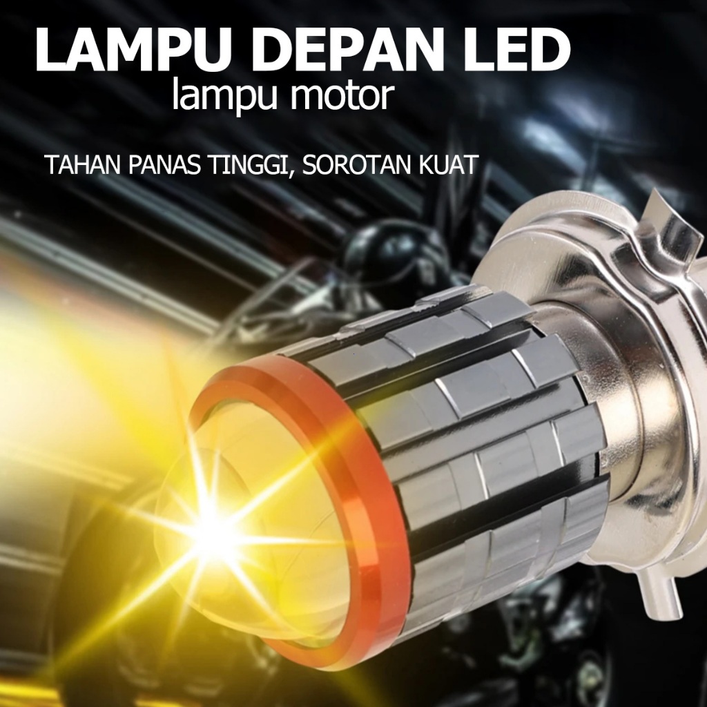 NEW PRODUCT ApexRide Lampu Utama Motor H4 H6 Laser / Lampu LED Depan Motor H4 H6 Laser Hi-Lo Kuning