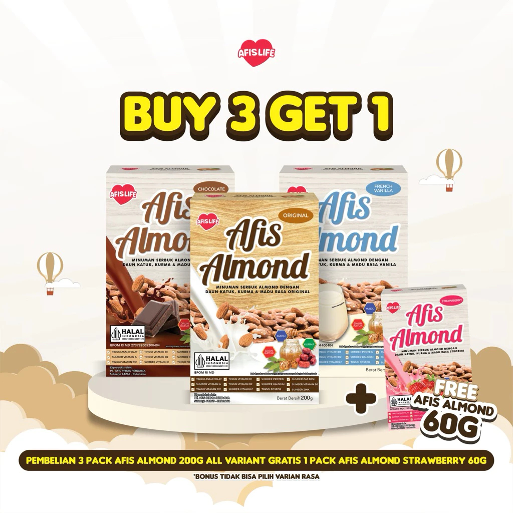 Afis Susu Almond 200gr ASI booster pelancar asi nutrisi ibu menyusui Makassar