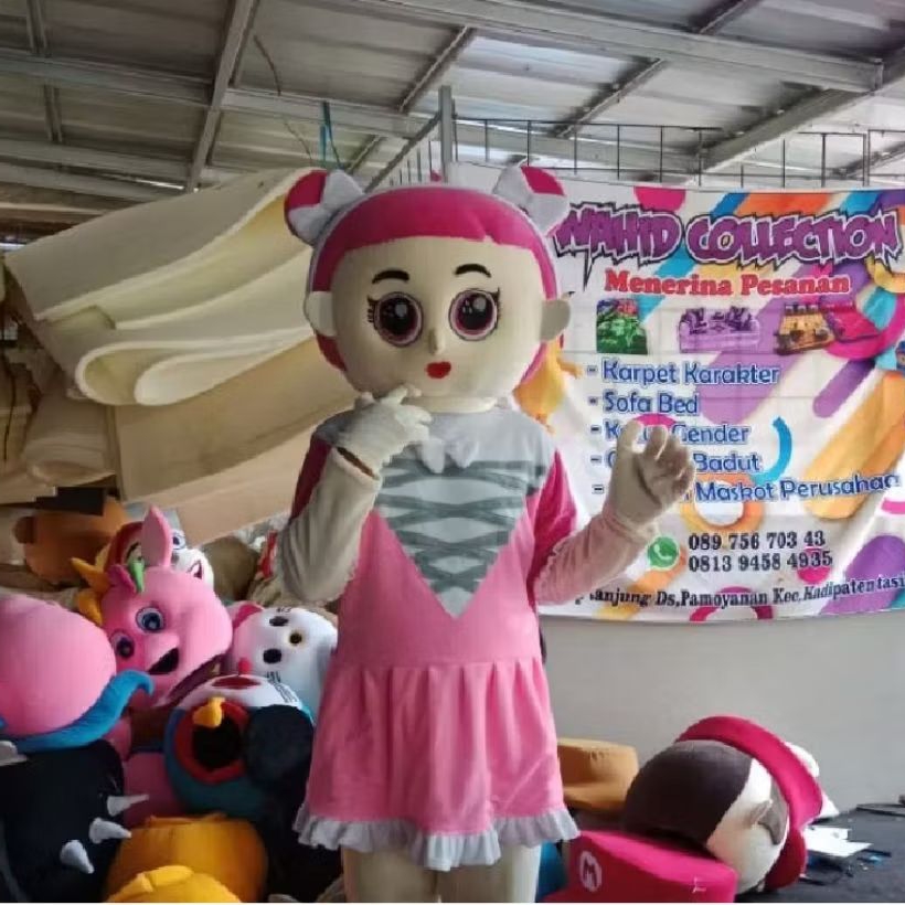 kostum badut LOL pink