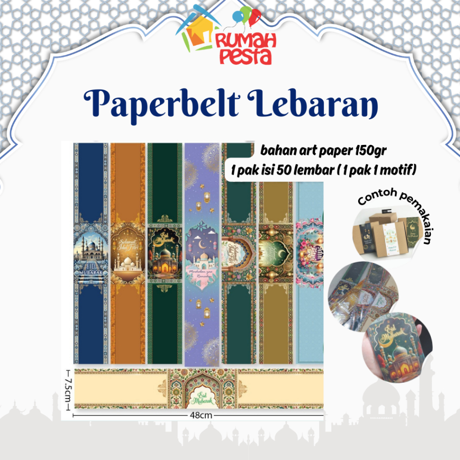 (50 PCS ) Paper Belt Lebaran / Pita lebaran