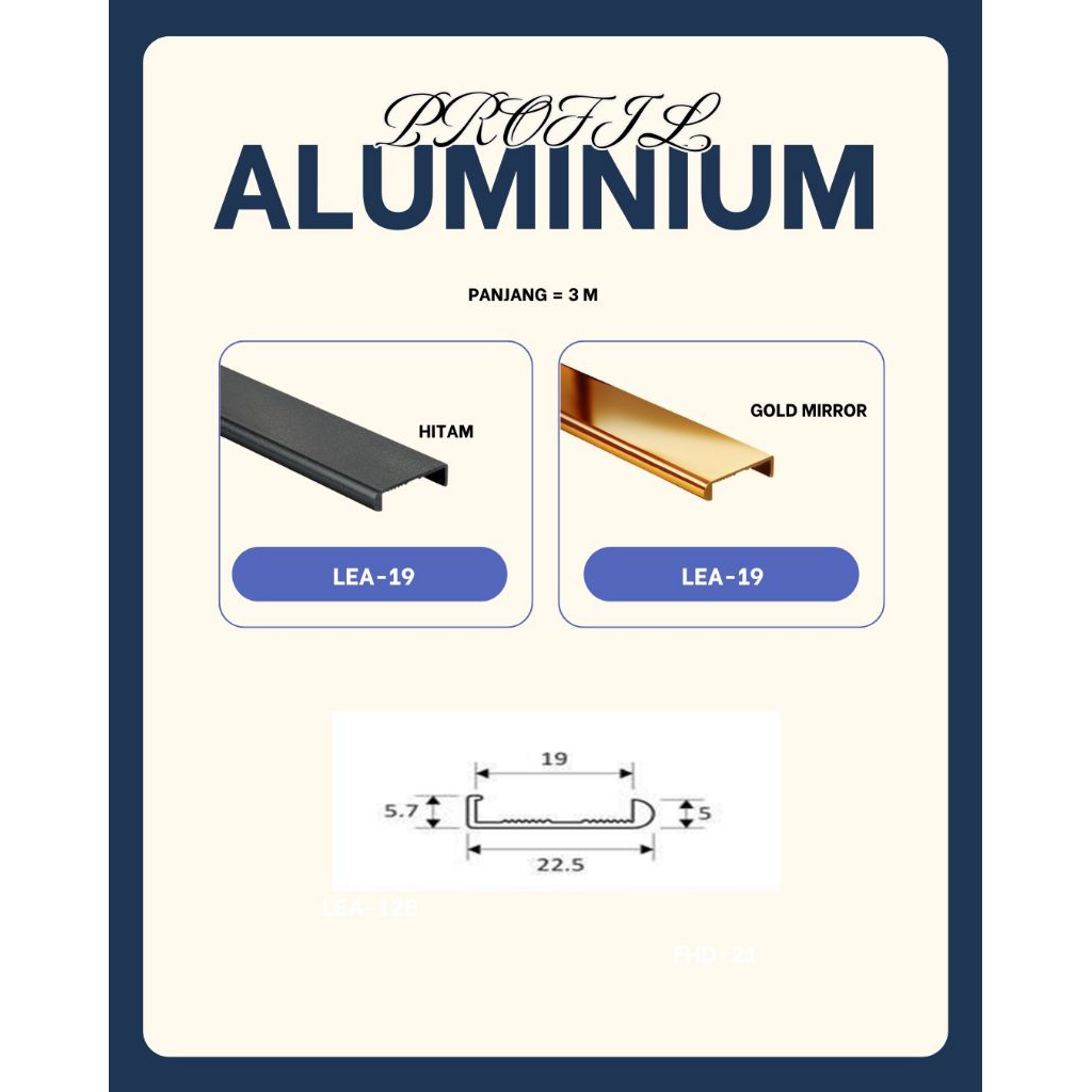 Profil Aluminium/Edging & handle LEA-19
