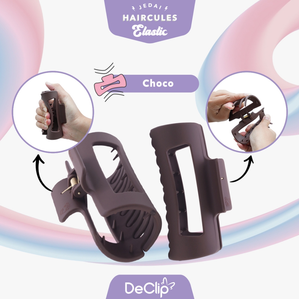 DeClip Jedai Elastic Haircules Jepit Kotak Elastic Flexible Ukuran 10 Cm Series