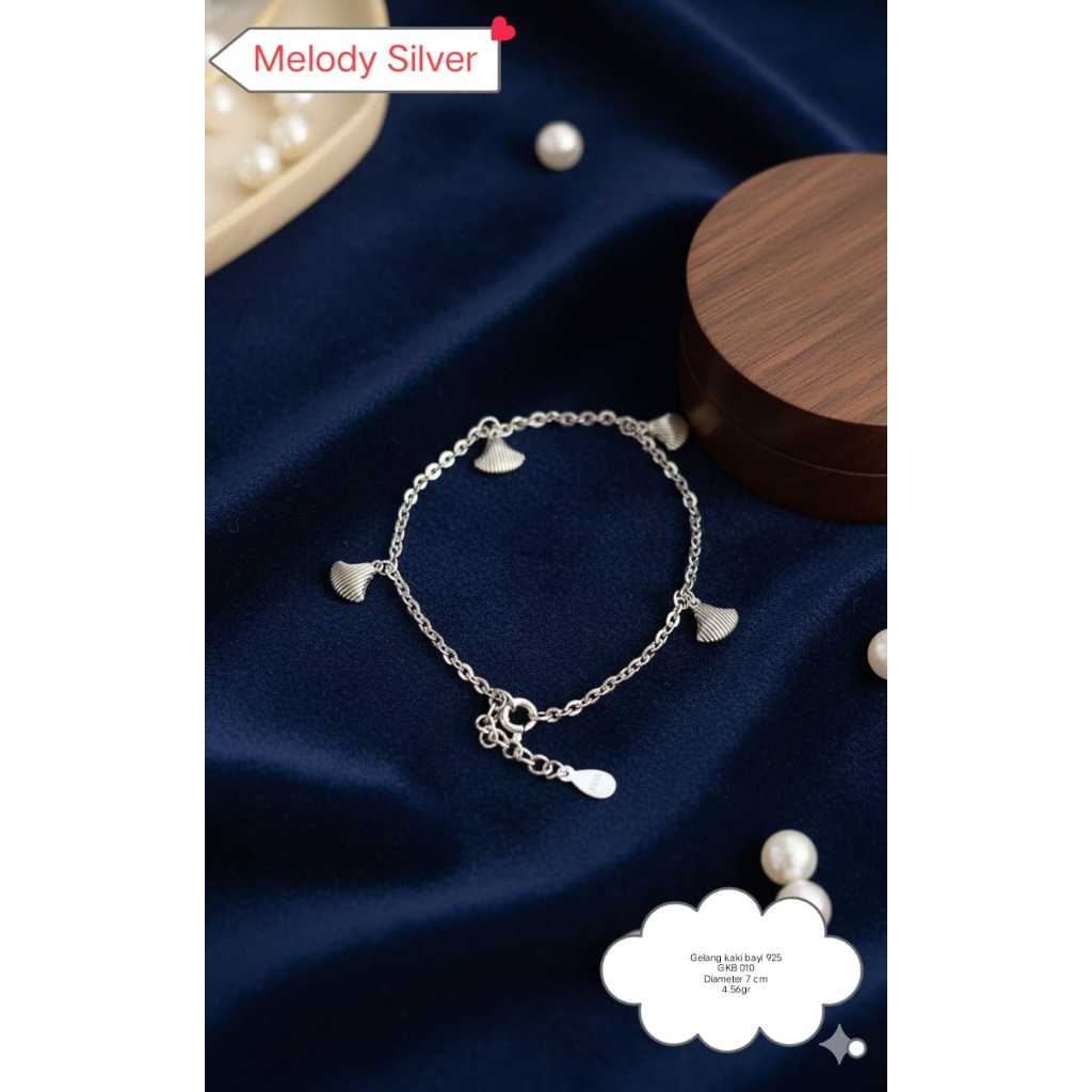 READYSTOCK Gelang Kaki Bayi Perak 925 Perhiasan Gelang Kaki Bayi Perak 925 Kode GKB 010