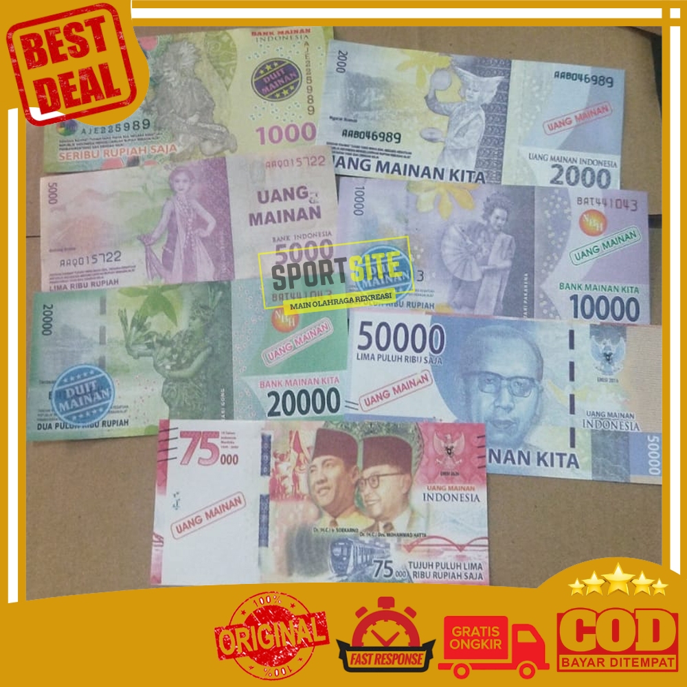 Uang Kertas Rupiah Cetakan Baru Per Satuan Mainan Anak Role Play Children Toys Role-Playing Mirip As