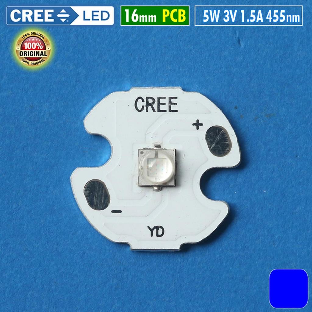 Led Cree 5W CREE XT-E LED ROYAL BLUE Biru EMITTER USA 16MM PCB 1.5A
