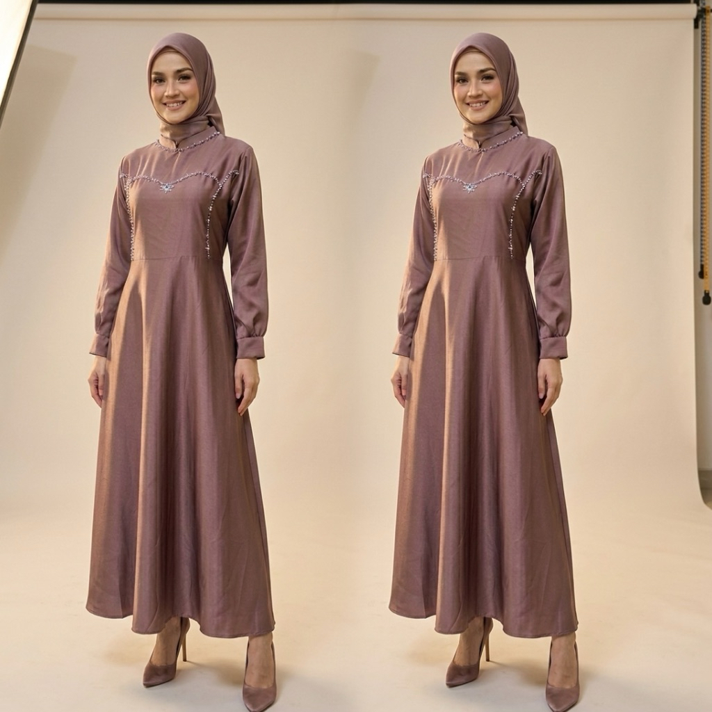 Varisha Gamis Klok Velvet // Gamis Payung Model Terbaru