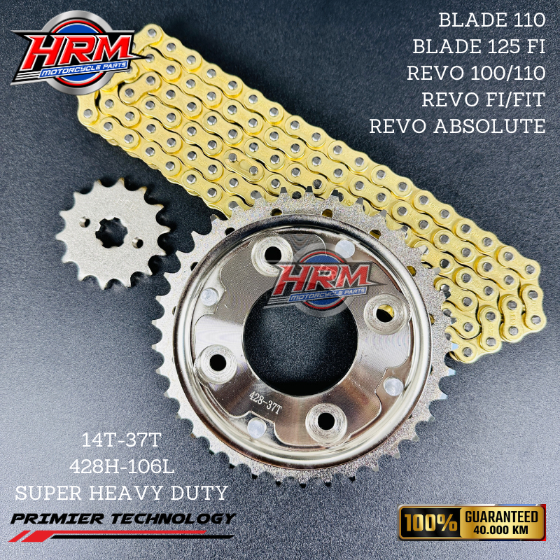 GEAR GIR SET Paket Gear Set Rantai Motor Honda Blade New Revo 110 PGM FI Revo Fit 14T 37T 428H GEAR 