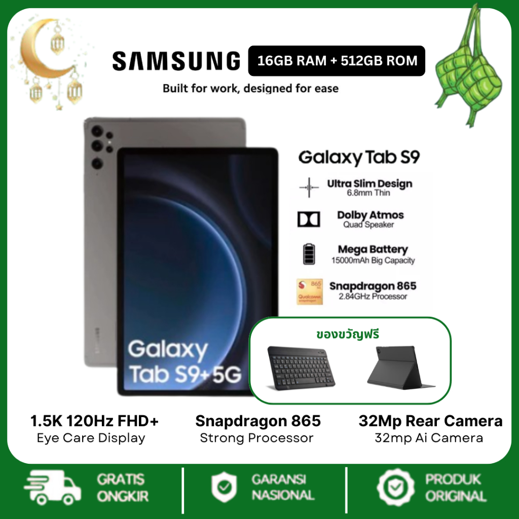 Gratis Ongkir Samsung Galaxy S9 Tab 11 Inch | 5G/4G LTE | 12GB RAM 512GB ROM | Dual SIM | Android Ta