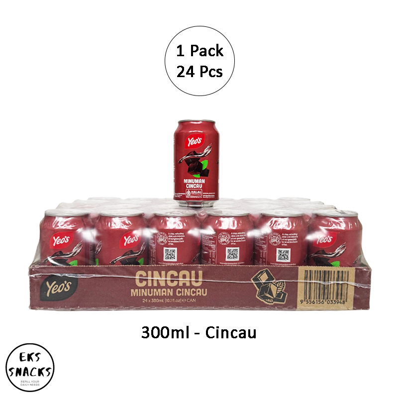 Yeos Kaleng Teh Krisantemum - Buah Kundur -  Sarang Burung Walet - Cincau 300ML [1 Pack 24 Pcs]