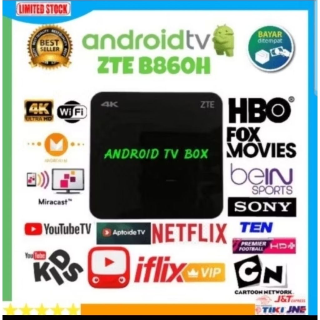 TERBARU STB Android OS12 Smart TV Box V5 B860H B860 Full Unlock Root Google Voice