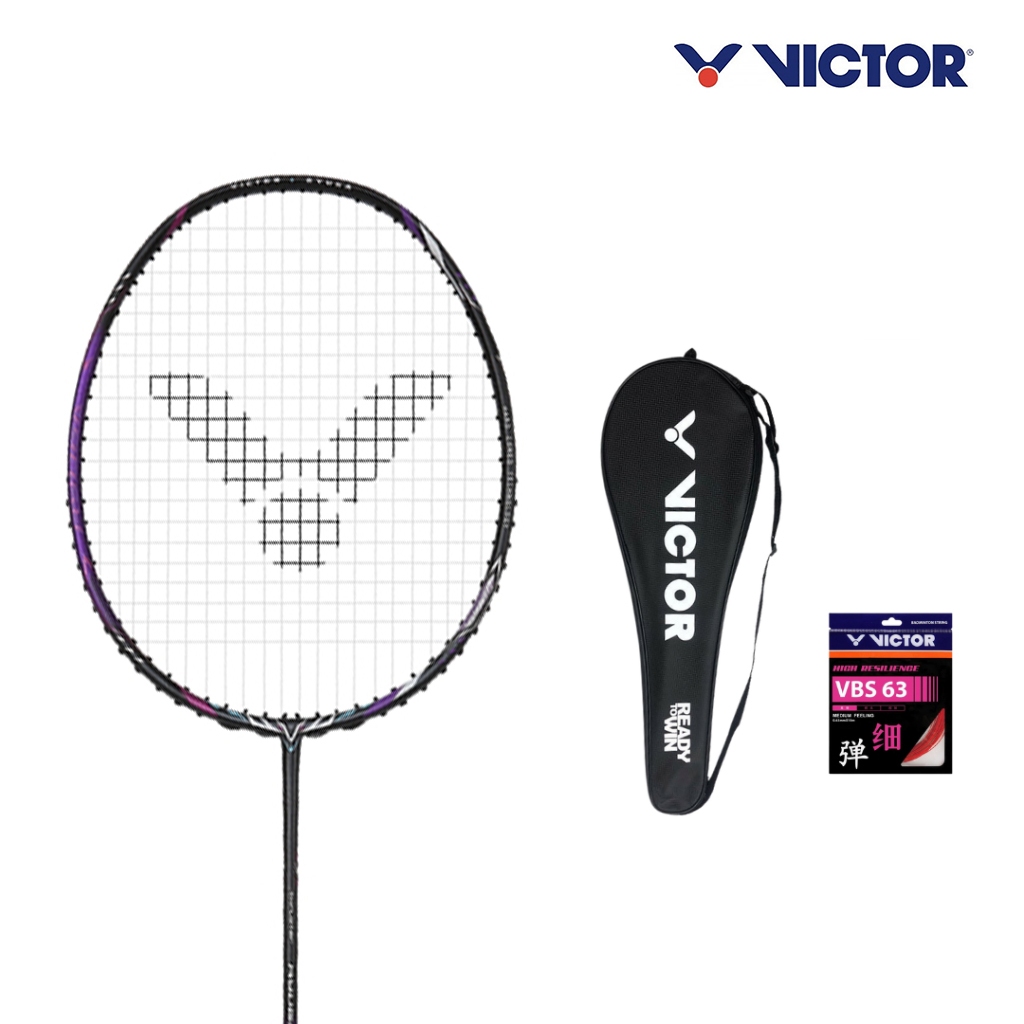 VICTOR THRUSTER RYUGA II J 4U Raket Bulutangkis Offensive Original Taiwan 26-30lbs Siap Pakai + Bonu