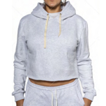 Crop Hoodie Raw Hem | Misty White – Size M