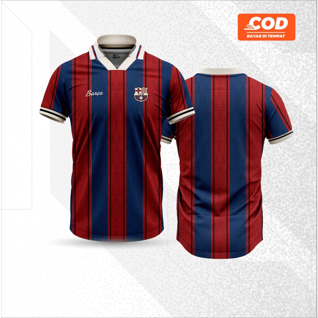 Jersey Baju Fantasy Barcelona Retro Vintage Full Printing // Kaos Barca // Baju Barca Vintage