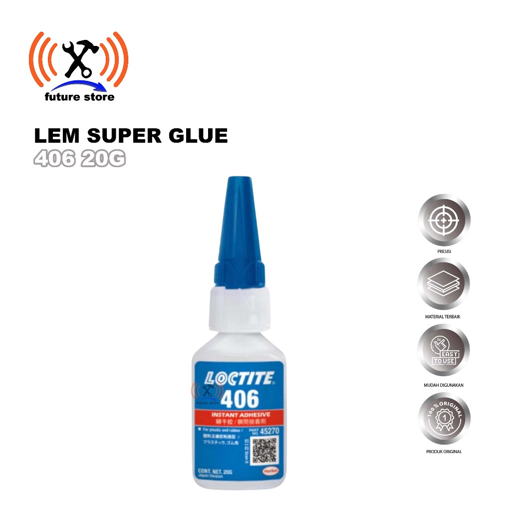 LOCTITE 406 20G INSTANT ADHESIVE ORIGINAL - SUPER GLUE LOCTITE 406 20 GRAM ORIGINAL - LEM CA LOCTITE