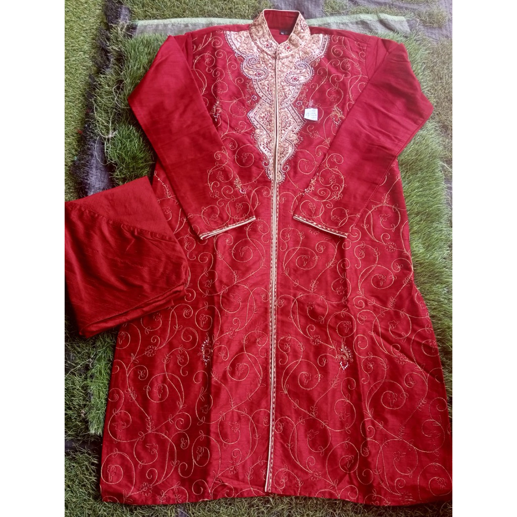 SHERWANI INDIA| SHERWANI PRIA DEWASA |Size 40| BAJU INDiA PRIA| KURTA INDIA| BAJU KOKO COWOK