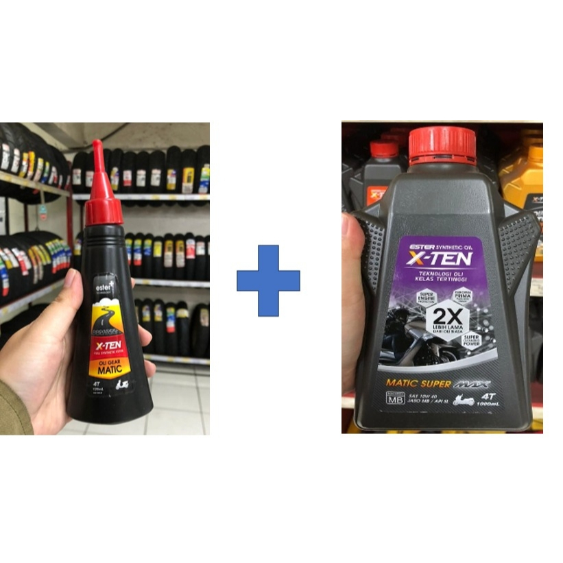 Oli X-TEN Matic Super Max 1.000ml bundling Oli Gear Matic (4T 120ml) oli gardan