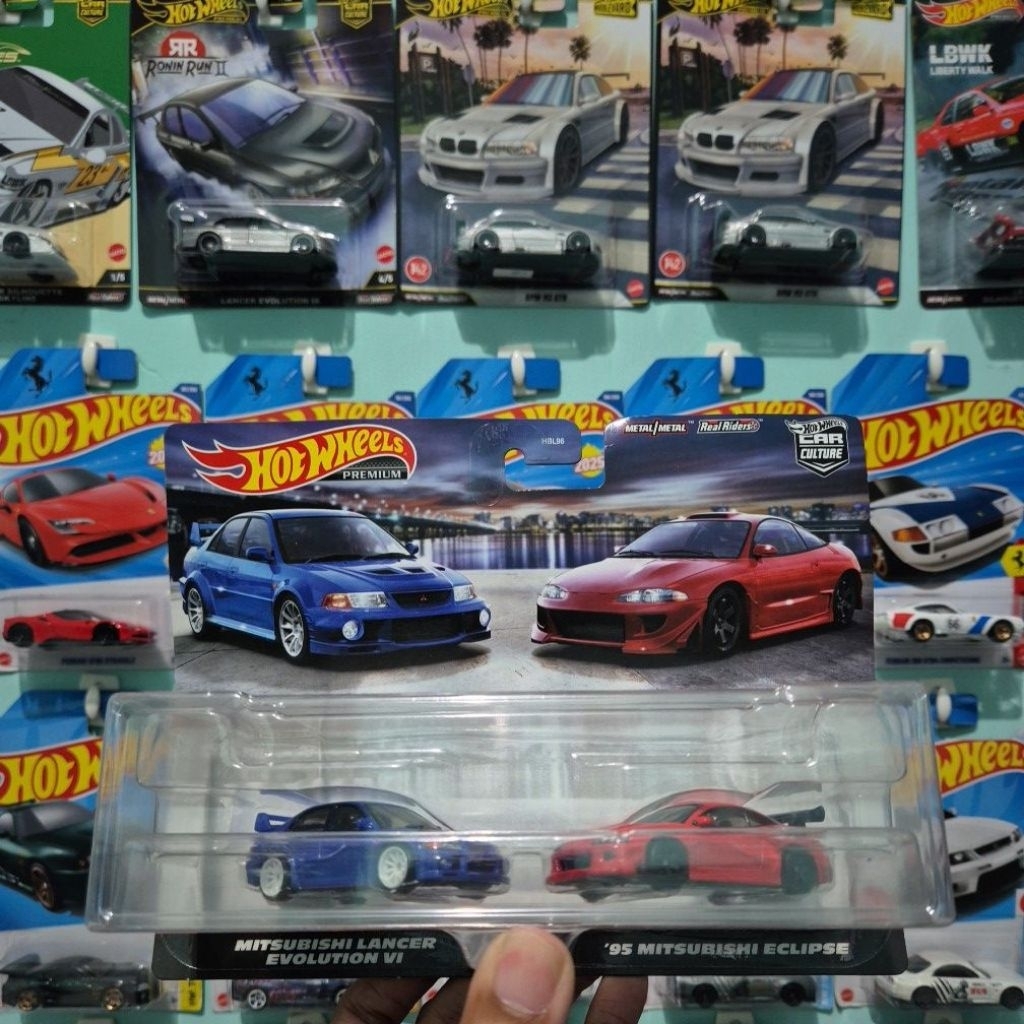 HOT WHEELS PREMIUM TWO PACK MITSUBISHI LANCER EVOLUTION VI & MITSUBISHI ECLIPSE