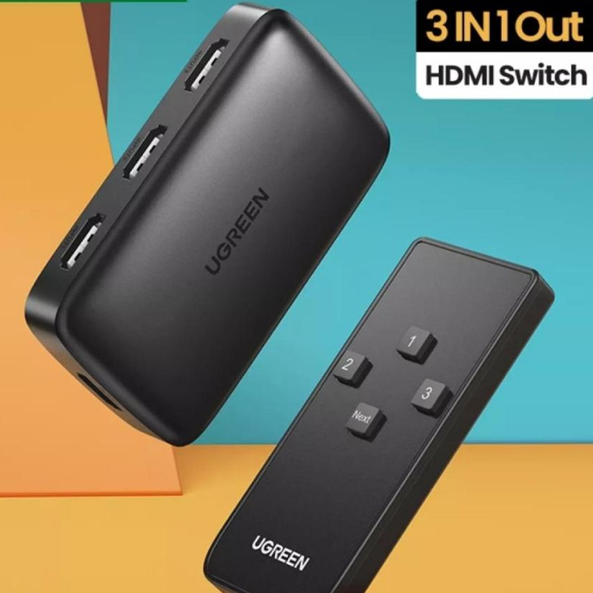 Ugreen HDMI Switcher 3 in 1 out 4K3D with Remote - 80125