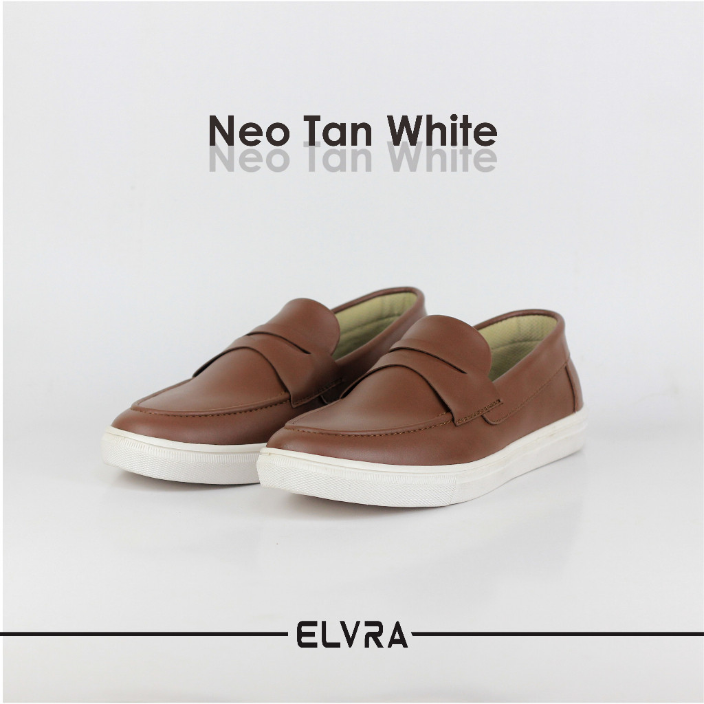 ELVRA - Sepatu Pria Loafer Casual - Neo Tan White